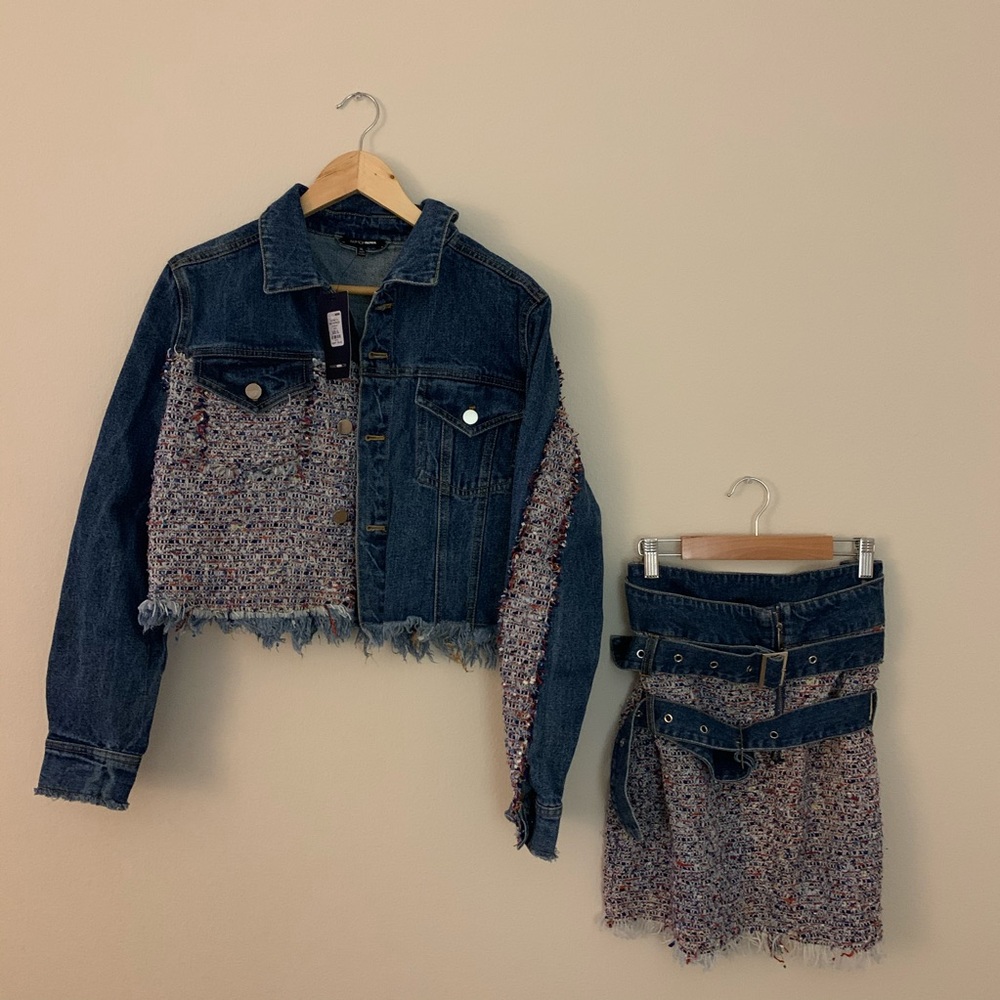 NWT Denim Jacket + Skirt Set